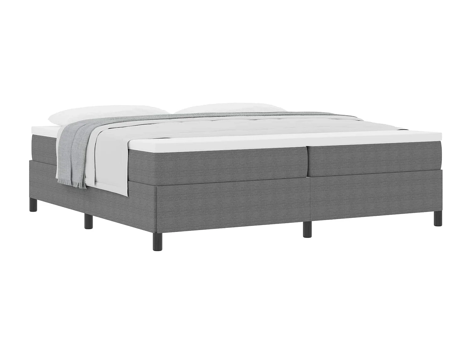 Letto a molle Grigio chiaro 200 x 200 cm Velluto