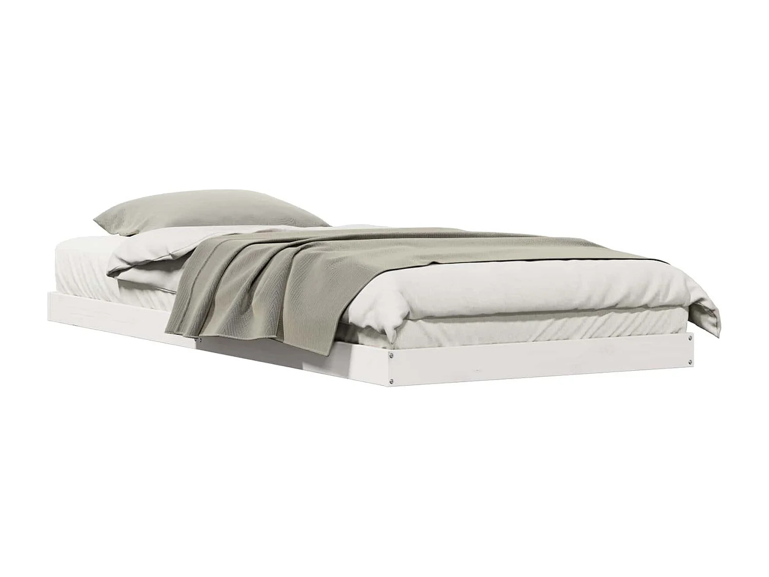 Cadre de lit surélevé Blanc 213.5 x 104 x 9 cm Pin massif