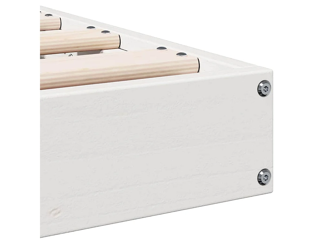 Cadre de lit surélevé Blanc 100 x 220 cm Pin massif