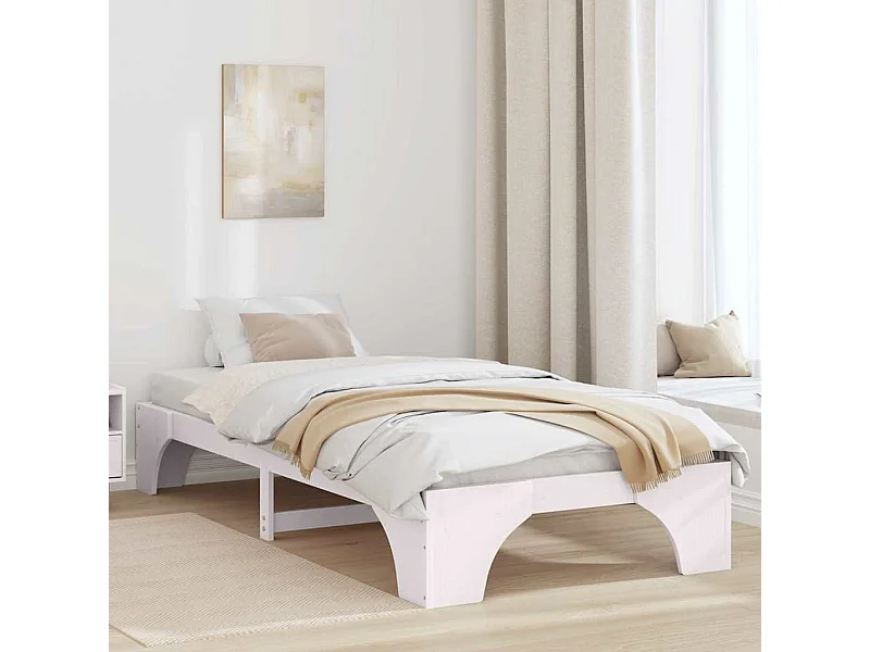 Cadre de lit Blanc 90 x 190 cm Pin massif