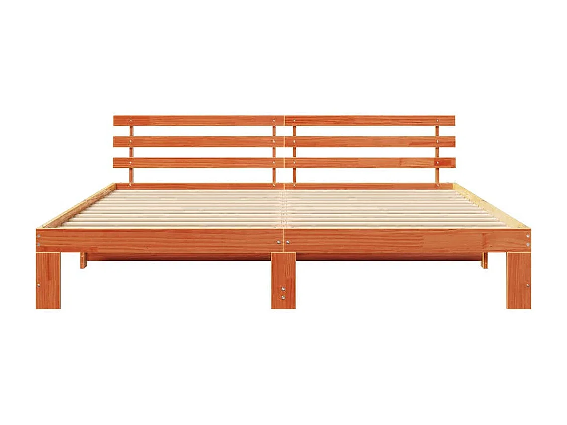 Estructura de cama con cabecera Marrón cera 180 x 200 cm