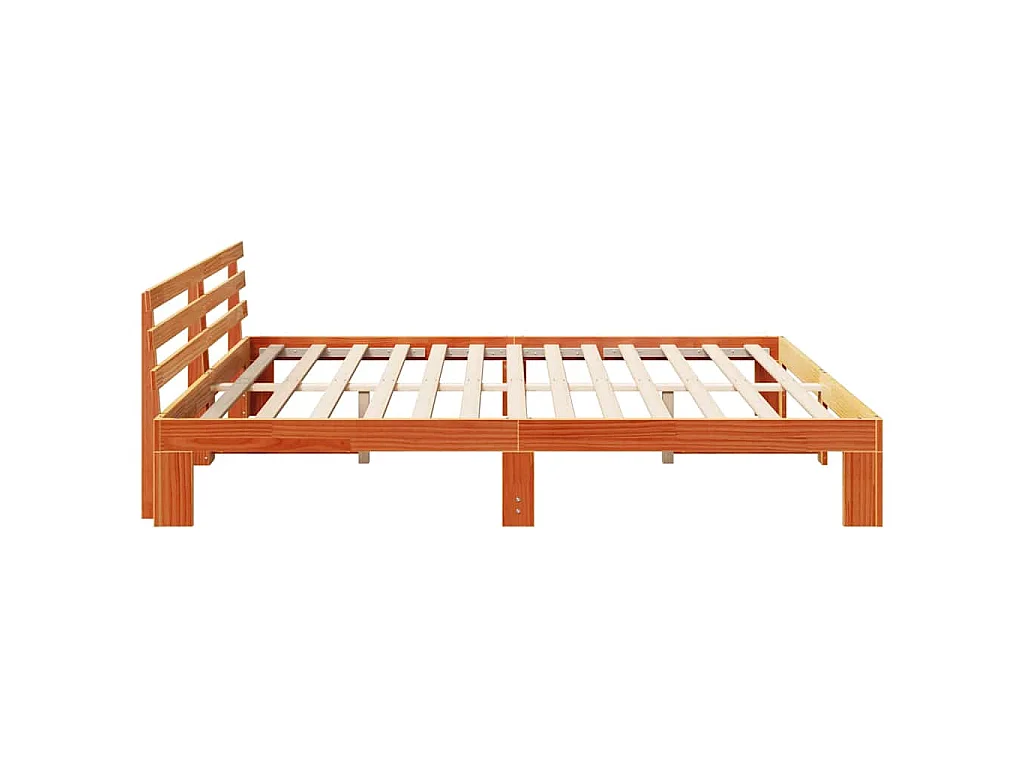 Estructura de cama con cabecera Marrón cera 180 x 200 cm