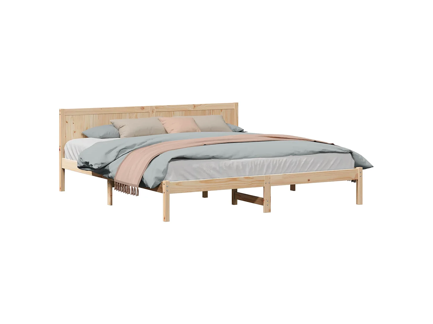 Struttura del letto Marrone 200 x 200 cm Legno massello di pino