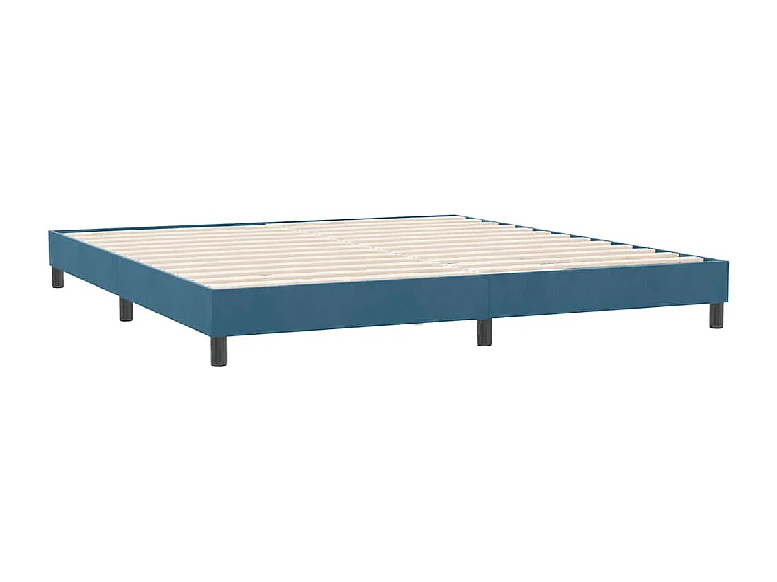 Cadre de lit sans matelas bleu foncé 180x220 cm velours