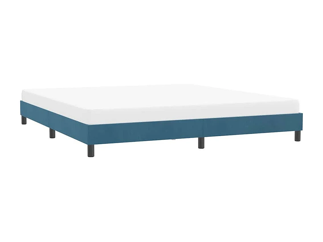 Cadre de lit sans matelas bleu foncé 180x220 cm velours