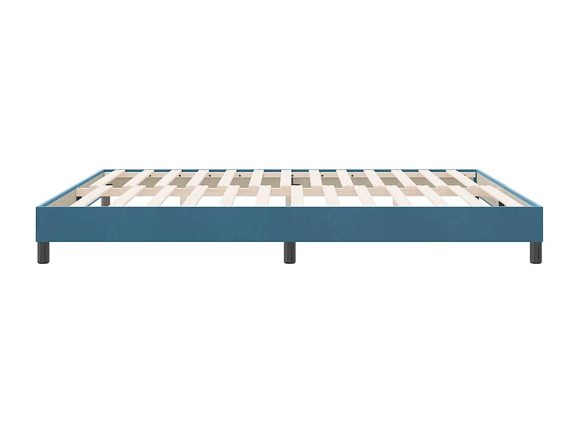 Cadre de lit sans matelas bleu foncé 180x220 cm velours