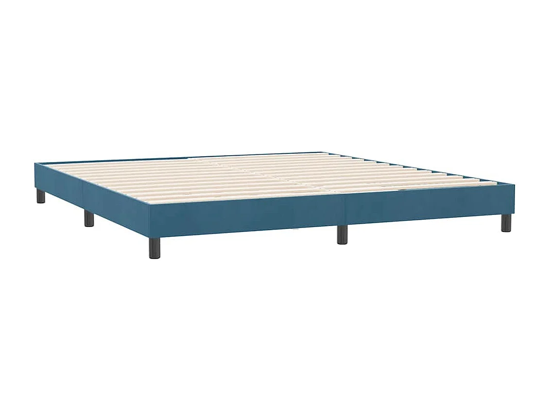 Cadre de lit sans matelas bleu foncé 180x220 cm velours