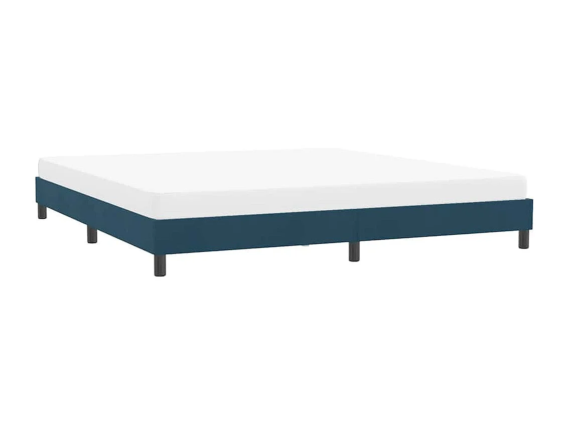 Cadre de lit sans matelas bleu foncé 180x220 cm velours