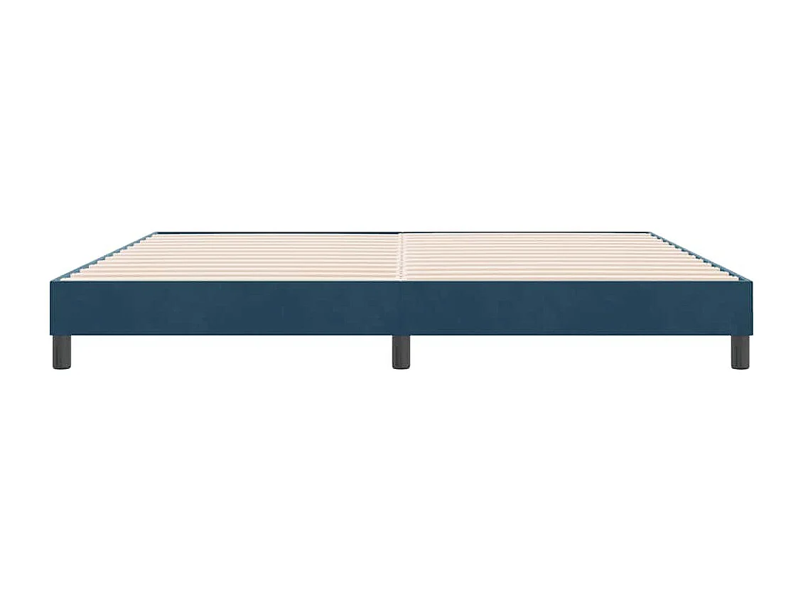 Cadre de lit sans matelas bleu foncé 180x220 cm velours