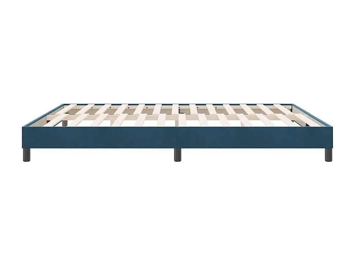 Cadre de lit sans matelas bleu foncé 180x220 cm velours
