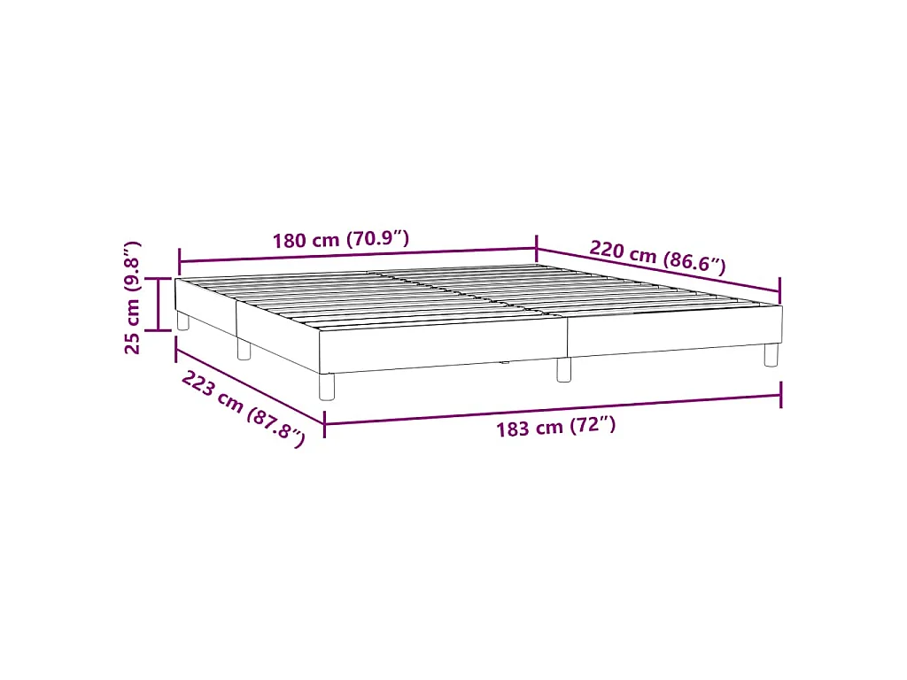 Bedframe zonder matras 180x220 cm fluweel donkerblauw