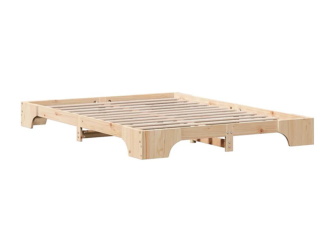 Bettrahmen Natur 160 x 200 cm Massives Kiefernholz