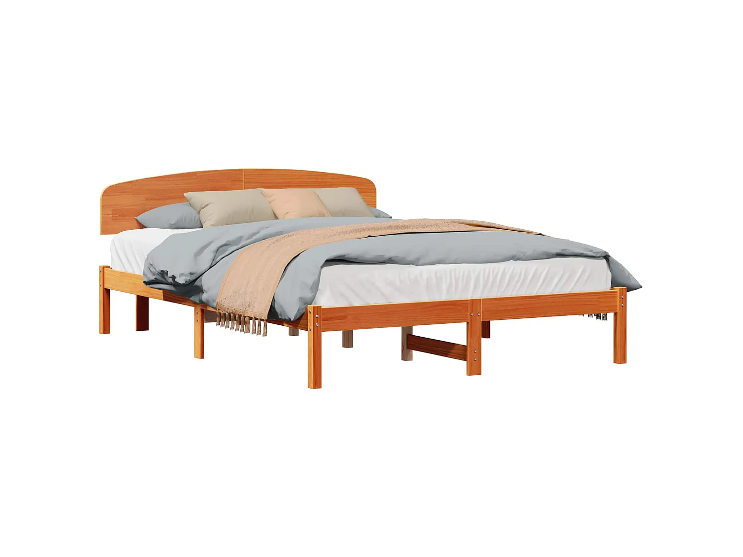 Bedframe Wasbruin 140 x 200 cm Massief grenenhout