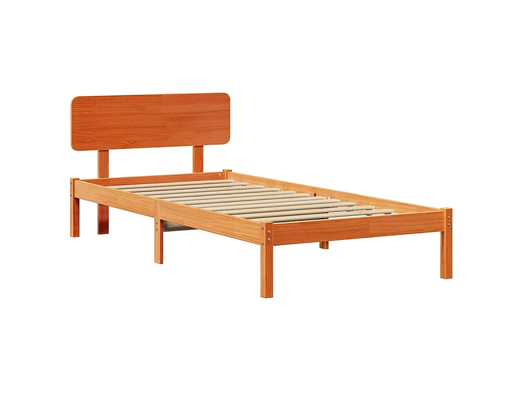 Bedframe met hoofdeinde Wasbruin 80 x 200 cm Massief grenenhout