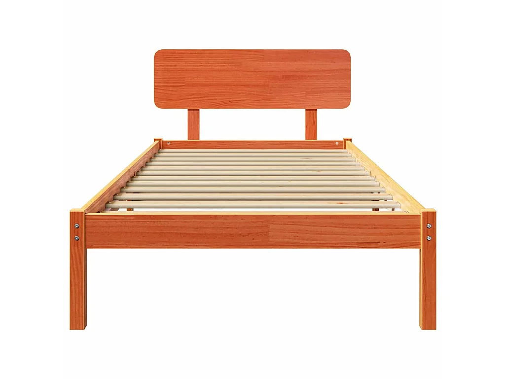 Bedframe met hoofdeinde Wasbruin 80 x 200 cm Massief grenenhout