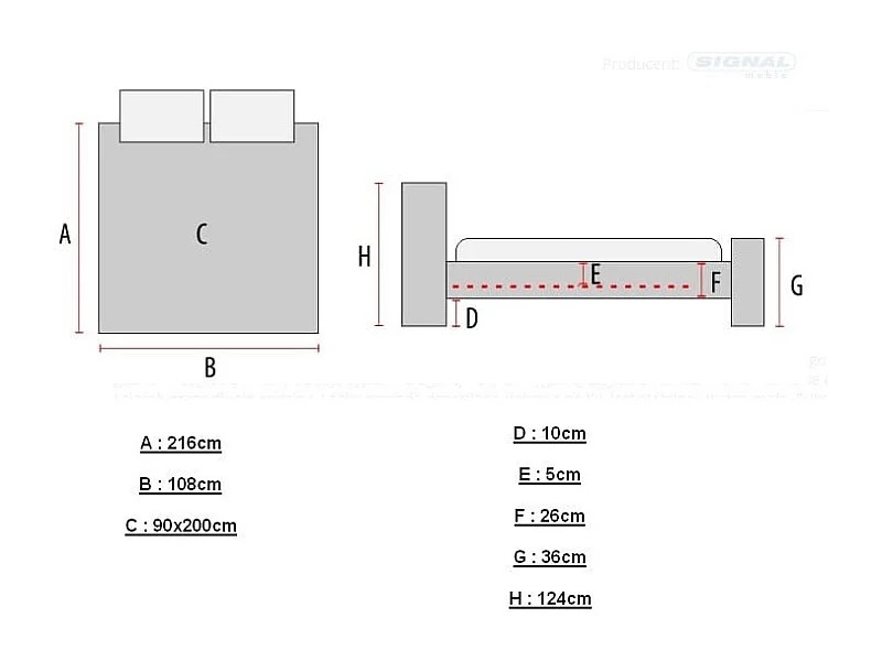 Lit velours rose tête capitonnée 90cm Balco