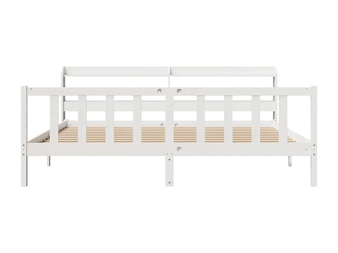 Cadre de lit sans matelas blanc 180x200 cm bois massif de pin