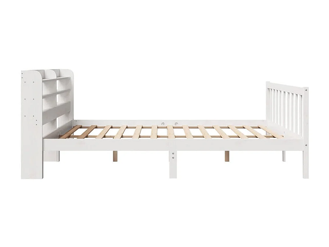 Cadre de lit sans matelas blanc 180x200 cm bois massif de pin