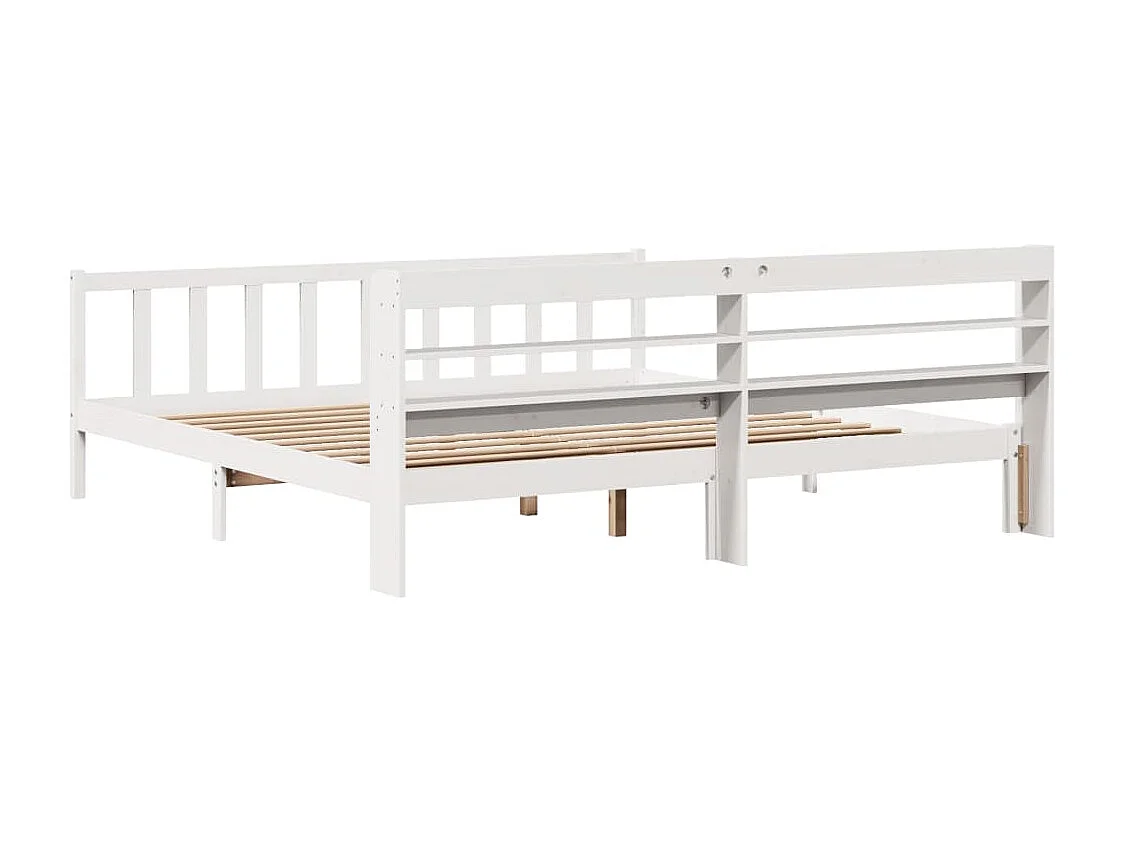 Cadre de lit sans matelas blanc 180x200 cm bois massif de pin