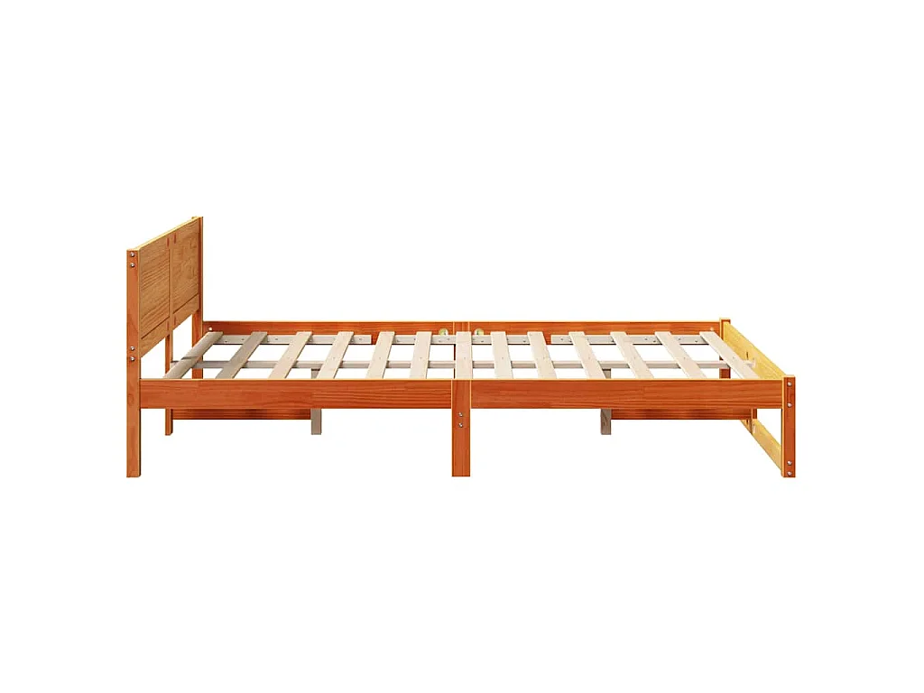 Bettrahmen Wachsbraun 135 x 190 cm Massives Kiefernholz