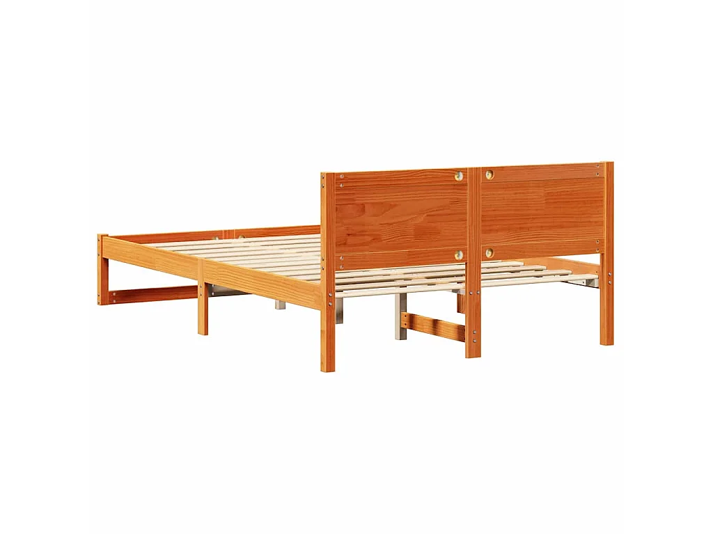 Bettrahmen Wachsbraun 135 x 190 cm Massives Kiefernholz