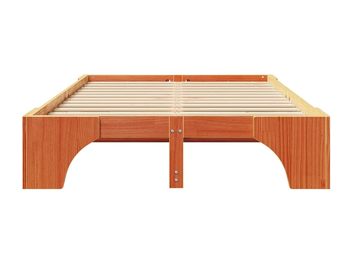 Cadre de lit Brun cire 135 x 190 cm Pin massif