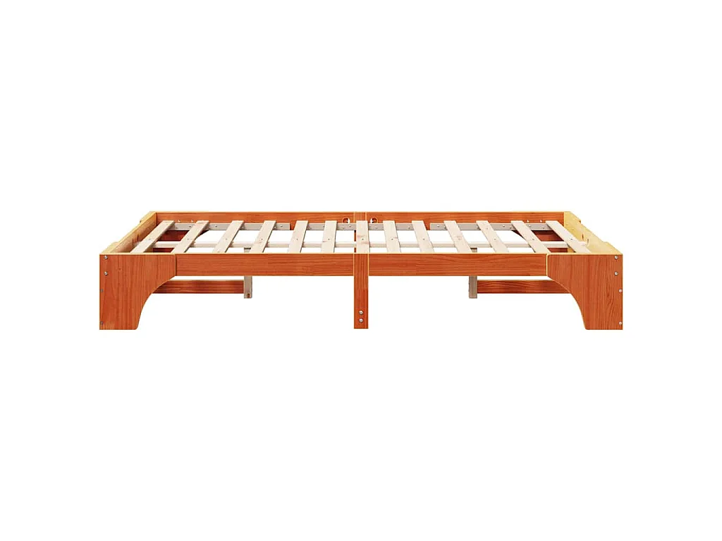 Cadre de lit Brun cire 135 x 190 cm Pin massif