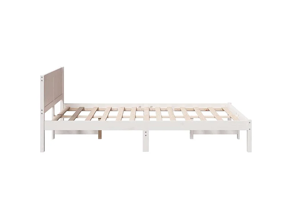 Bettgestell Weiß 135 x 190 cm Massivholz Kiefer