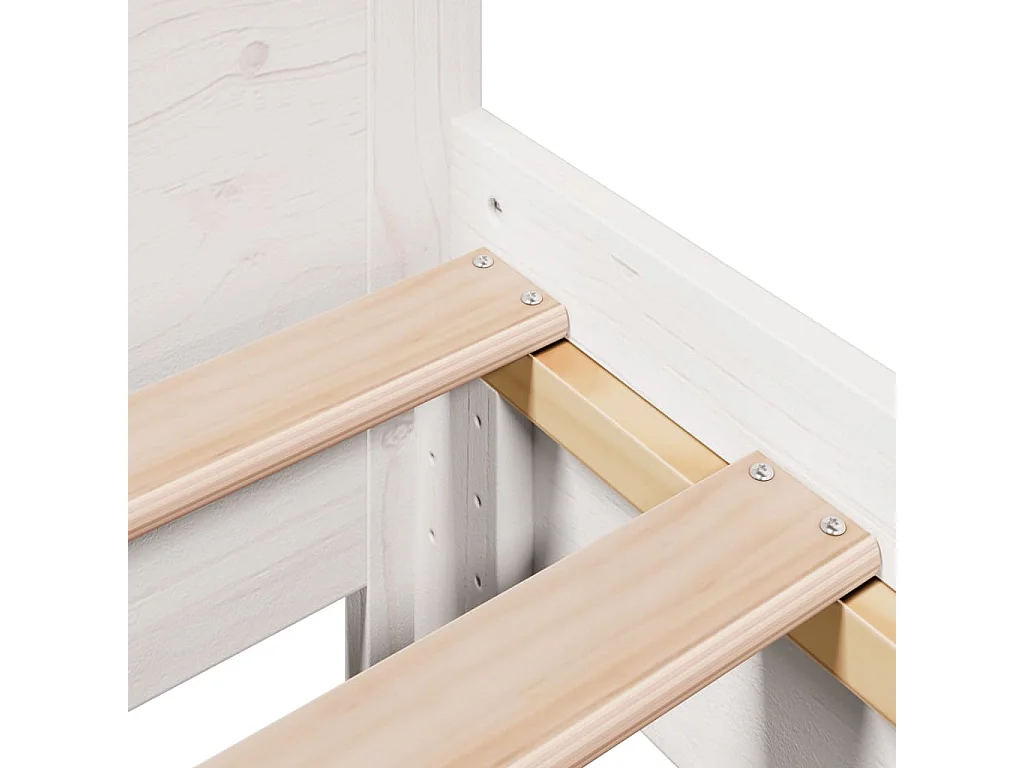 Cadre de lit sans matelas blanc 80x200 cm bois massif de pin