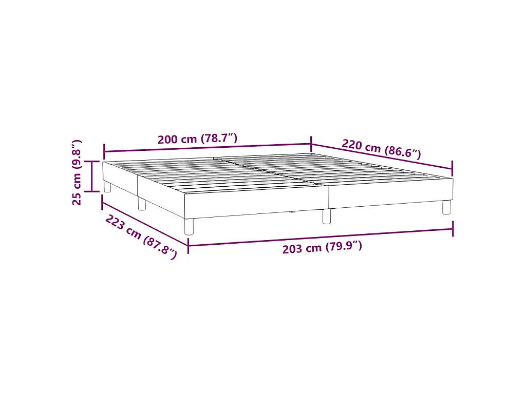 Estrutura de cama sem colchão 200x220 cm veludo rosa