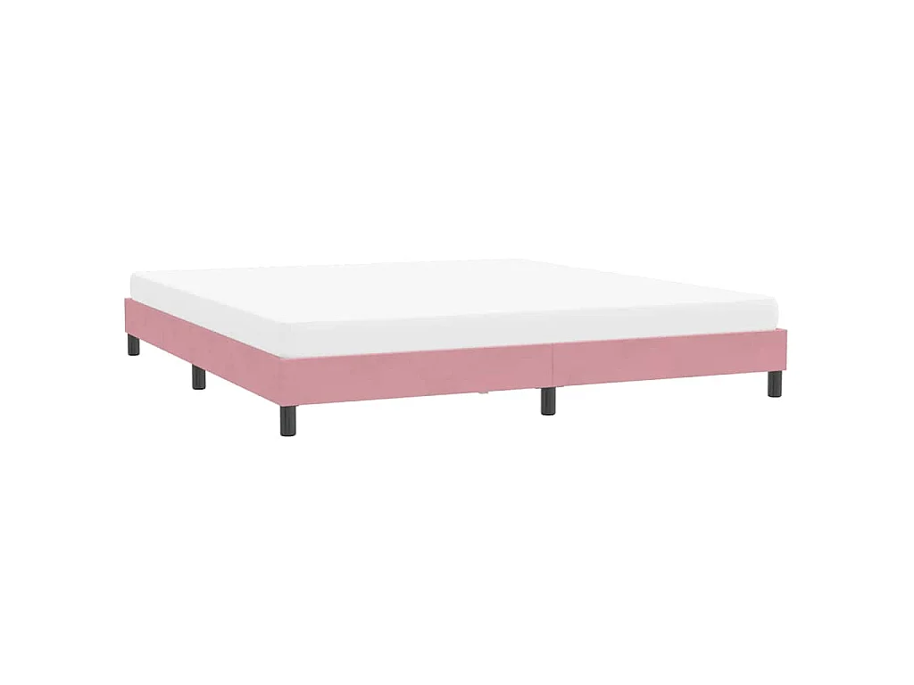 Estrutura de cama sem colchão 200x220 cm veludo rosa