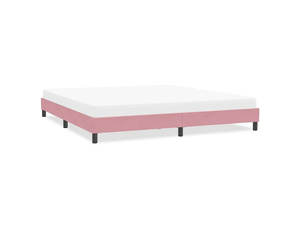 Estrutura de cama sem colchão 200x220 cm veludo rosa