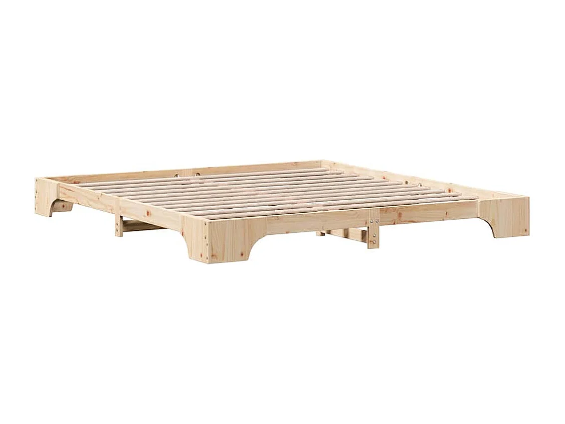 Cadre de lit Naturel 200 x 200 cm Pin massif