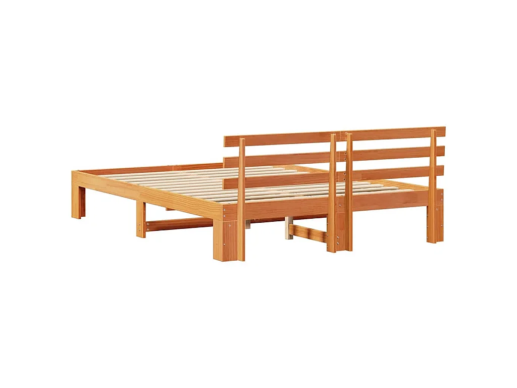 Bettrahmen Wachsbraun 150 x 200 cm Massives Kiefernholz