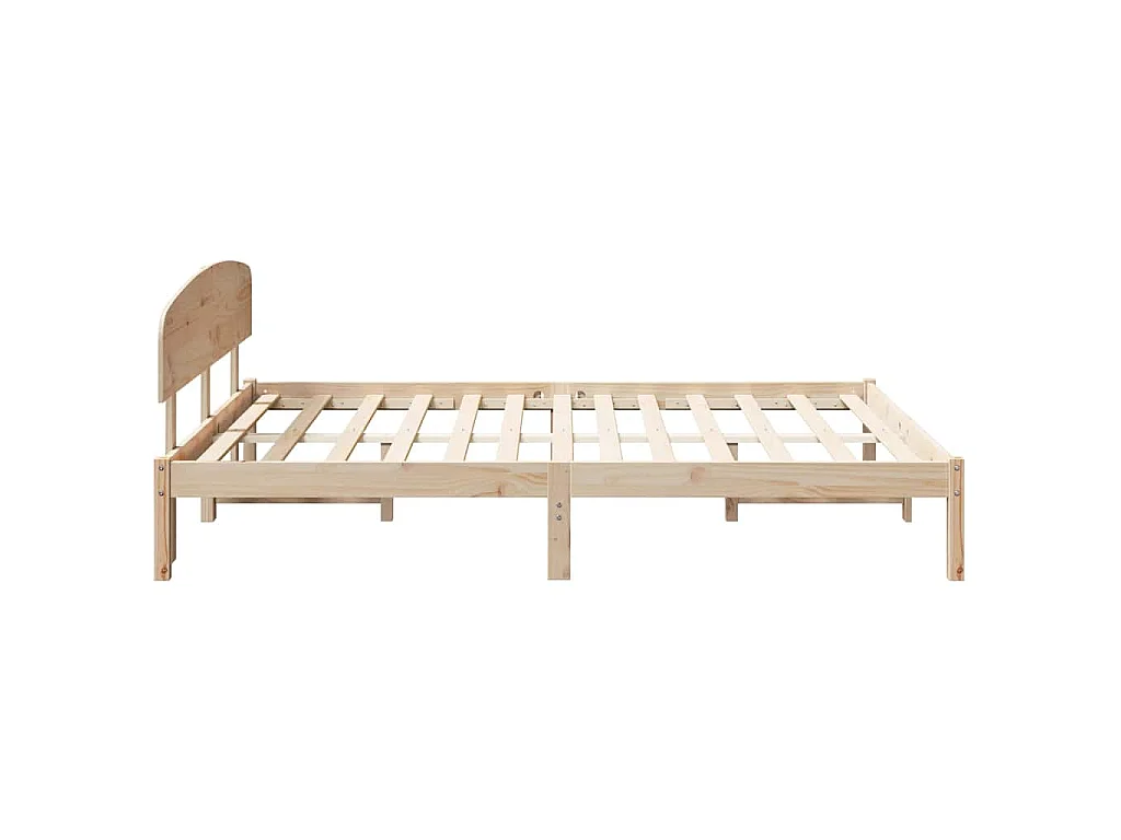 Cadre de lit avec tête de lit Naturel 150 x 200 cm Pin massif