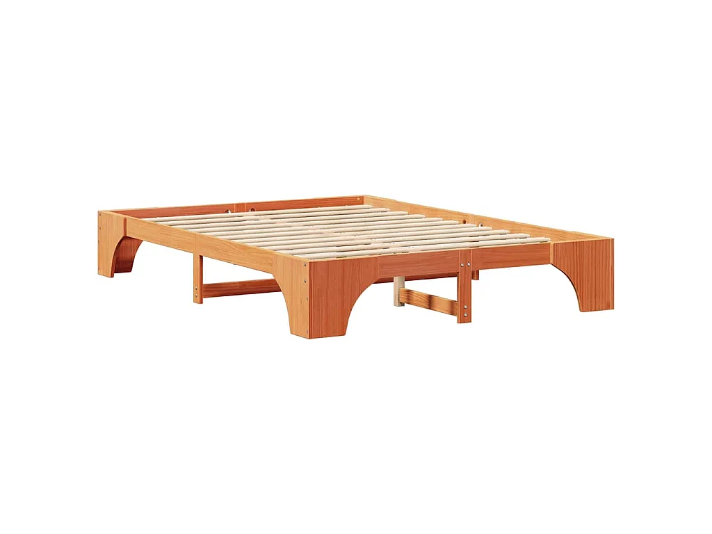 Cadre de lit Brun cire 150 x 200 cm Pin massif