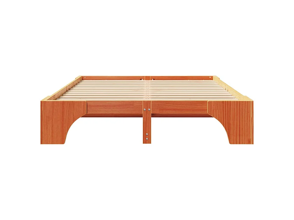 Cadre de lit Brun cire 150 x 200 cm Pin massif