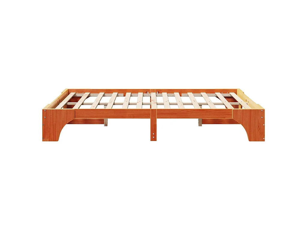 Cadre de lit Brun cire 150 x 200 cm Pin massif