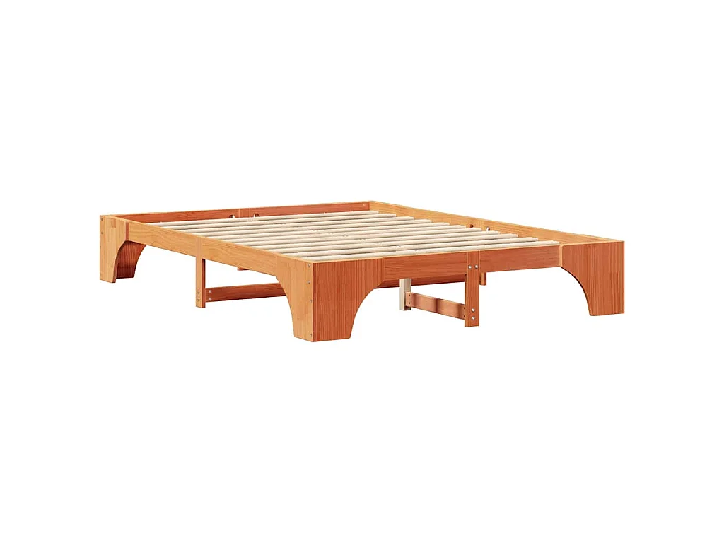 Cadre de lit Brun cire 150 x 200 cm Pin massif