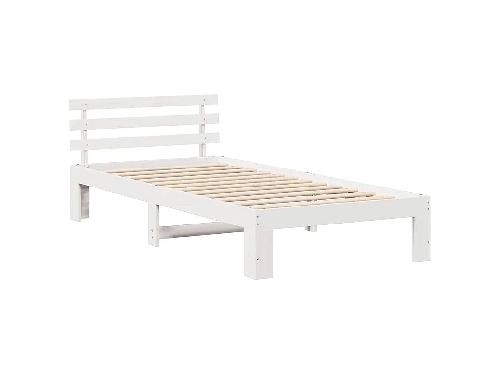 Estrutura da Cama Branco 80 x 200 cm Madeira de Pinheiro Sólida
