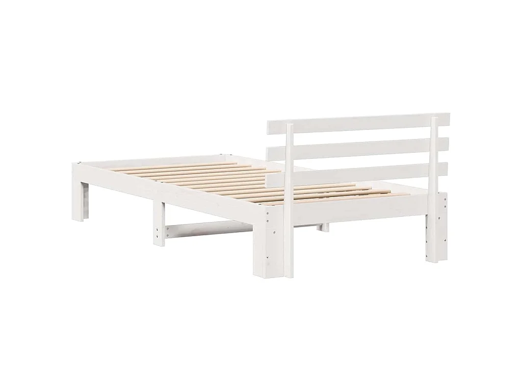 Estrutura da Cama Branco 80 x 200 cm Madeira de Pinheiro Sólida
