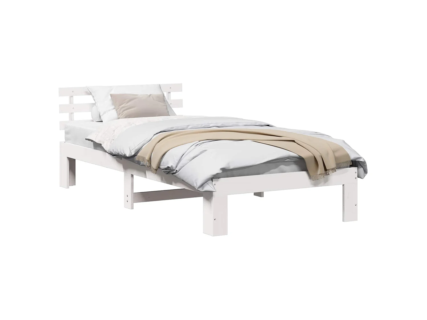 Estrutura da Cama Branco 80 x 200 cm Madeira de Pinheiro Sólida