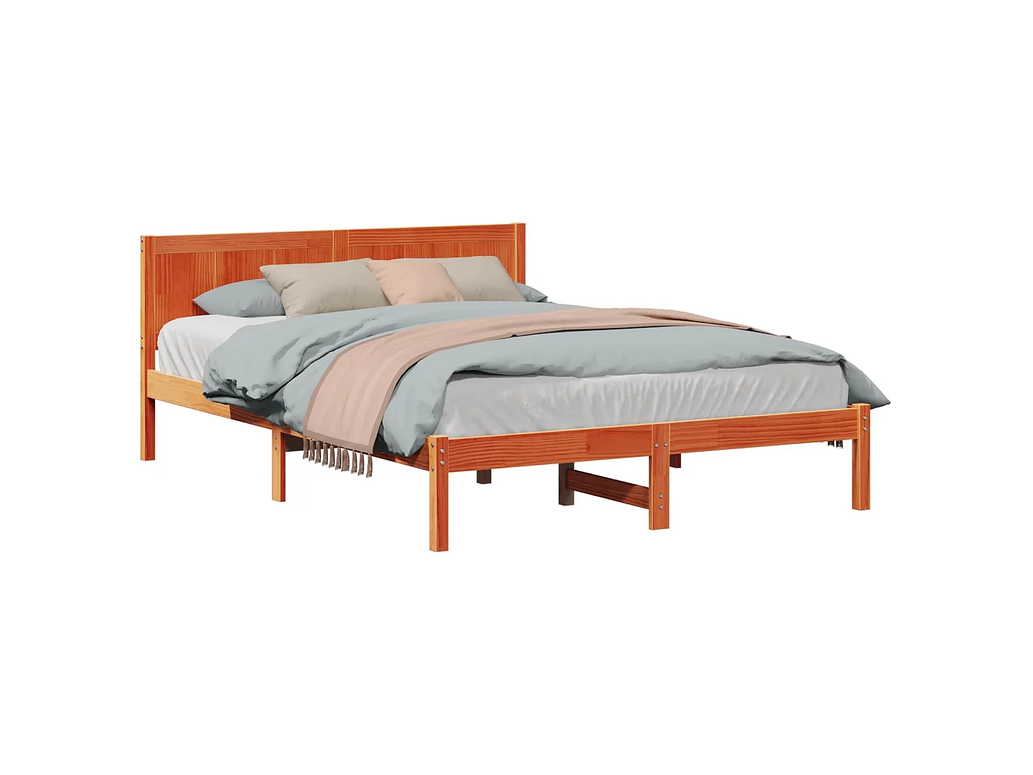 Cadre de lit Marron 140 x 200 cm Bois de pin massif