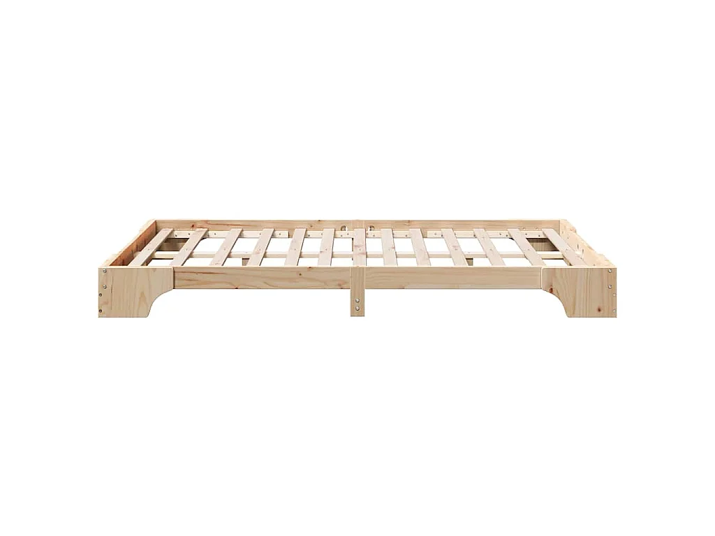 Bettrahmen Natur 120 x 200 cm Massives Kiefernholz