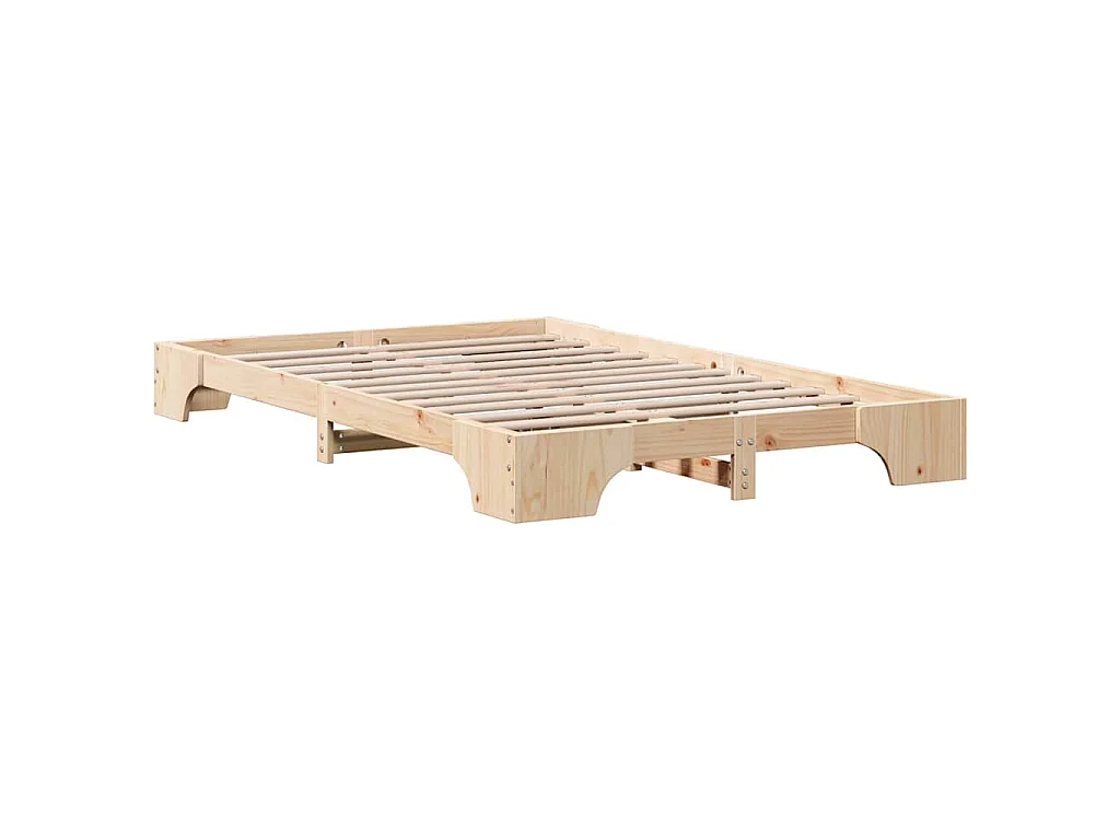 Bettrahmen Natur 120 x 200 cm Massives Kiefernholz