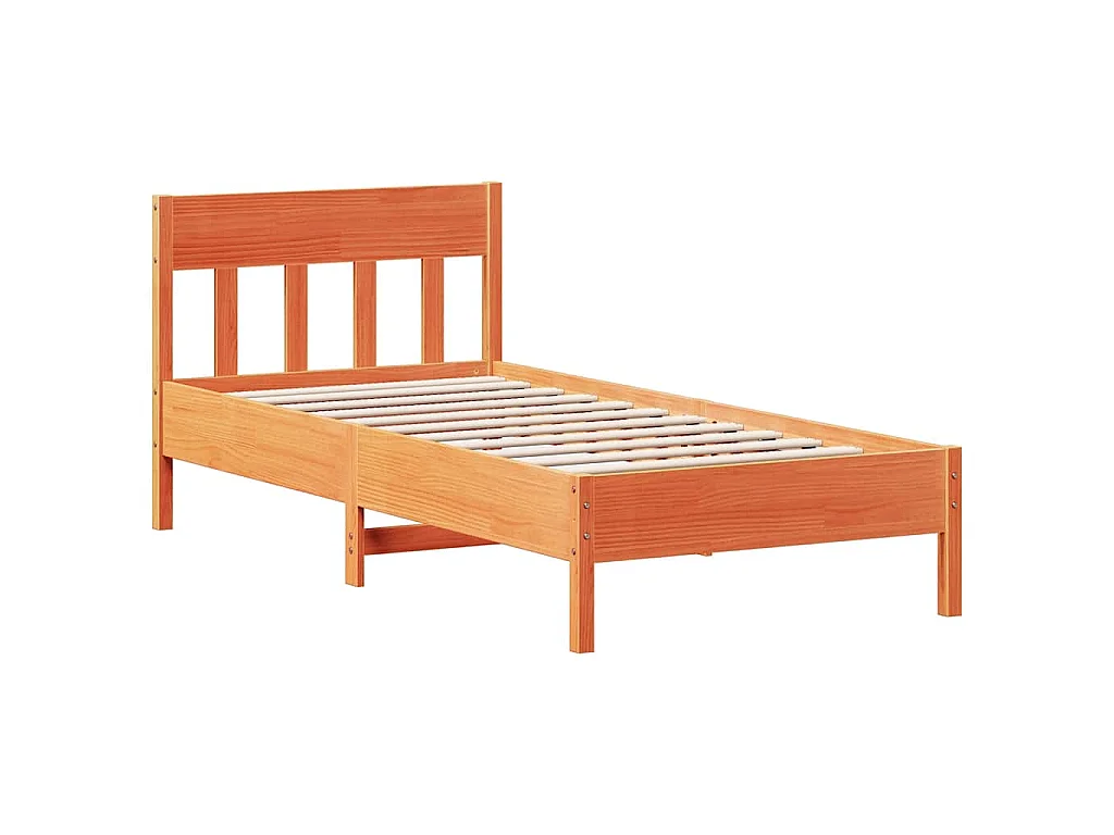 Cadre de lit sans matelas cire marron 90x200 cm bois pin massif