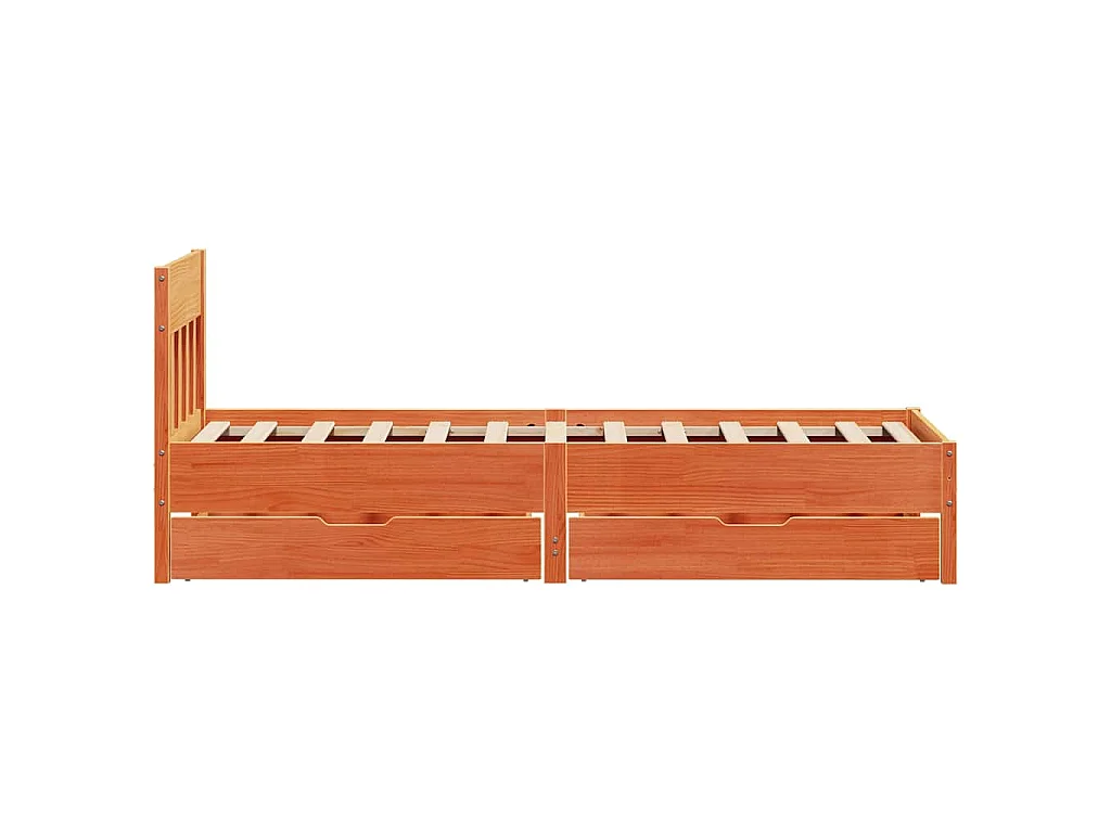 Cadre de lit sans matelas cire marron 90x200 cm bois pin massif