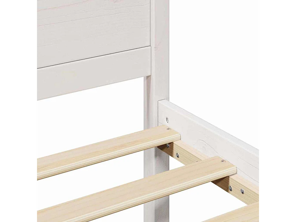 Cadre de lit avec tête de lit Blanc 135 x 190 cm Pin massif