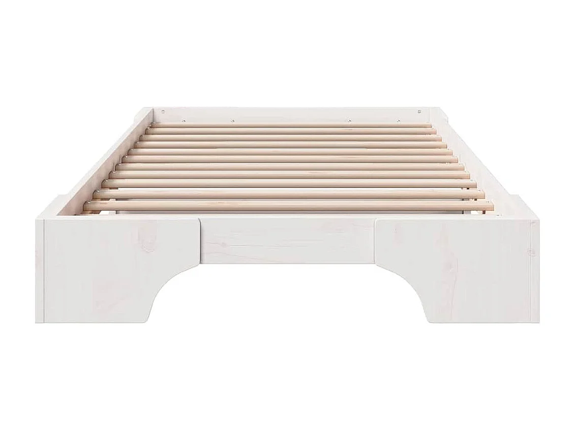 Struttura del letto Bianco 90 x 190 cm Pino massello