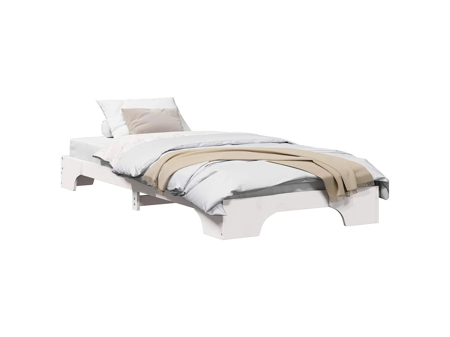 Cadre de lit Blanc 90 x 190 cm Pin massif